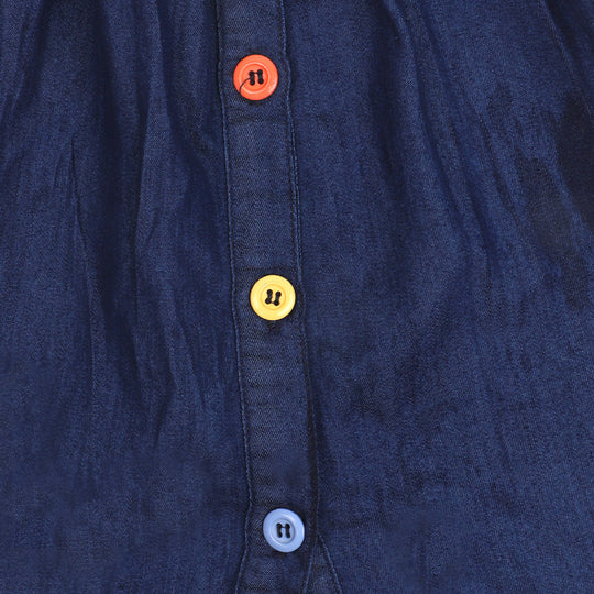 Girls Skirts Denim Star Emb - DARK BLUE