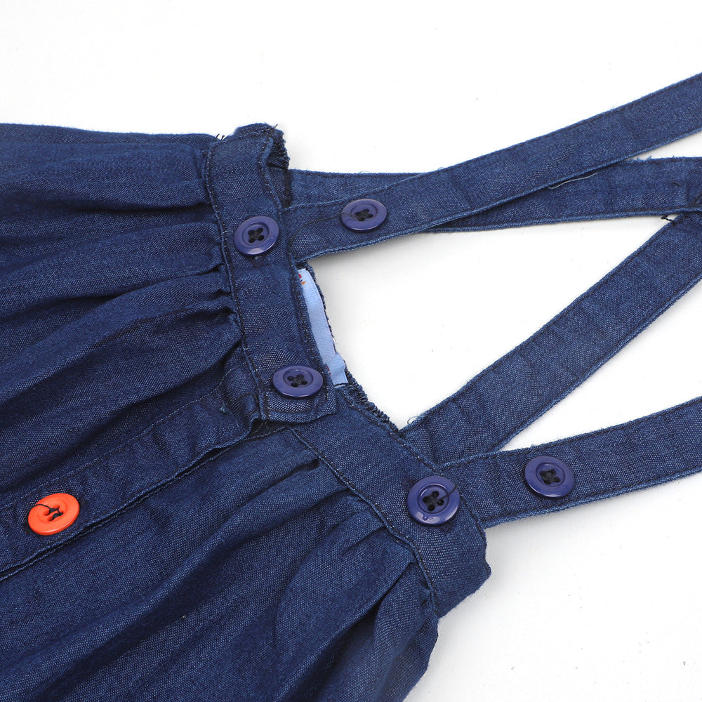 Girls Skirts Denim Star Emb - DARK BLUE