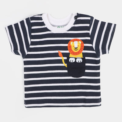 Infant Boys T-Shirt 3Pcs Stripe & Animal - Multi