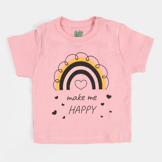 Infant Girls T-Shirt 3Pcs Be Happy - Multi