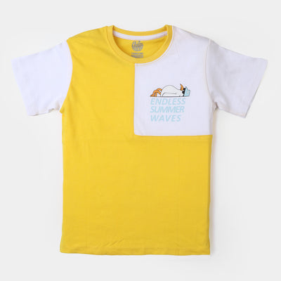 Boys T-Shirt Summer Waves| Yellow