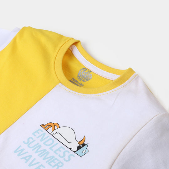 Boys T-Shirt Summer Waves| Yellow