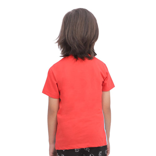 Boys T-Shirt H/S Drip - ORANGE/BLUE