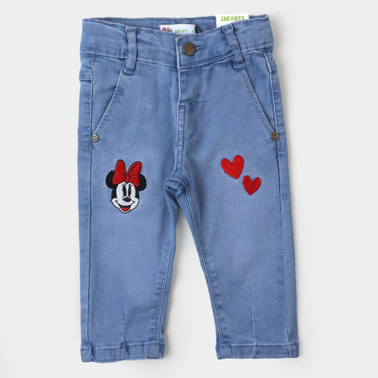 Infant Girls Denim Pant Character - Ice Blue