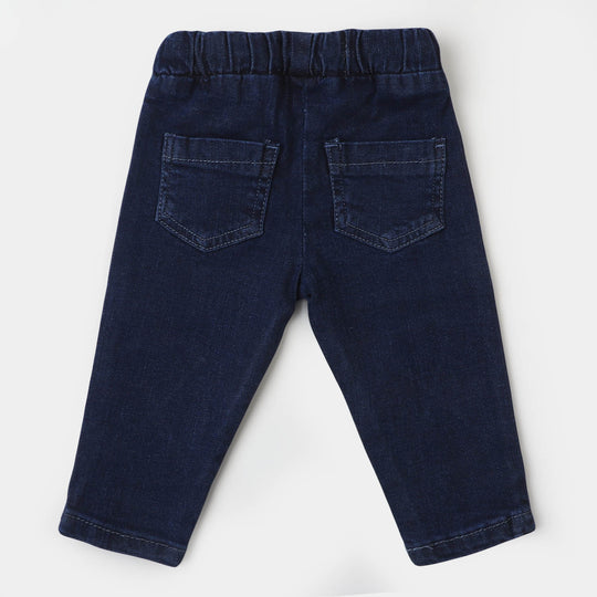 Infant Boys Denim Pant Knee Patch - Dark Blue