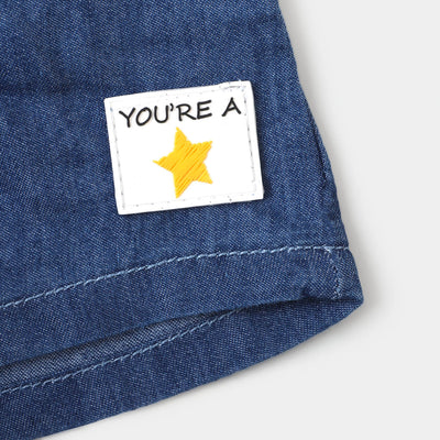 Infant Girls Denim Short You're A Star - Light Blue