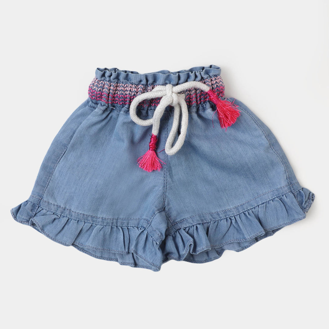 Infant Girls Denim Short - Ice Blue