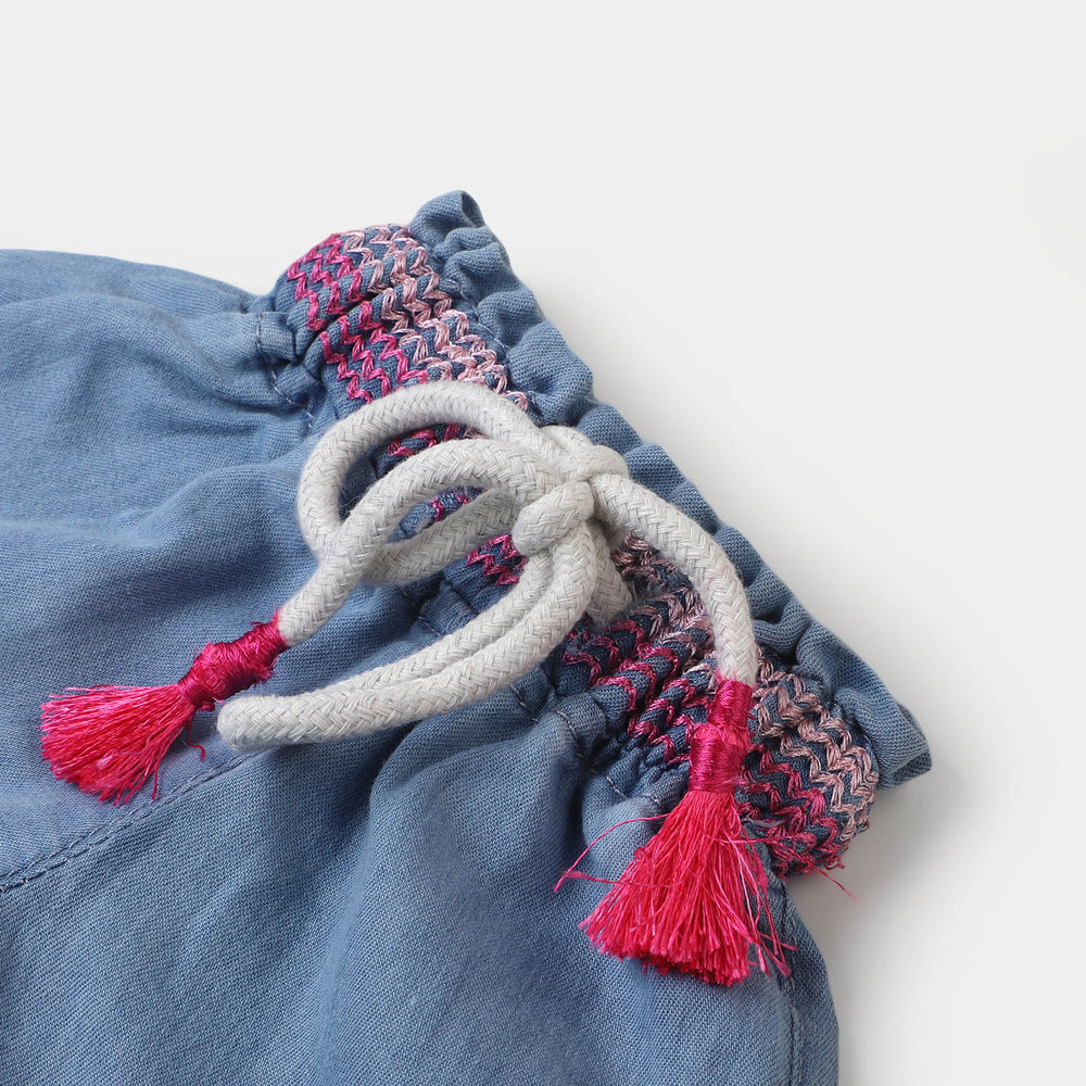 Infant Girls Denim Short - Ice Blue