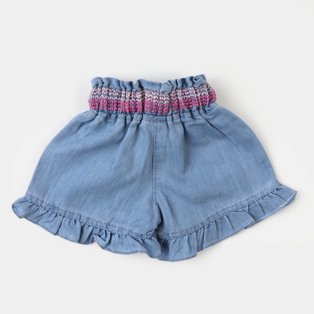 Infant Girls Denim Short - Ice Blue
