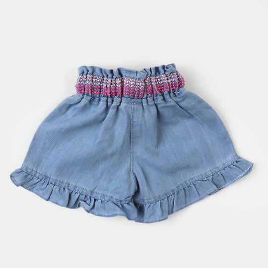 Infant Girls Denim Short - Ice Blue