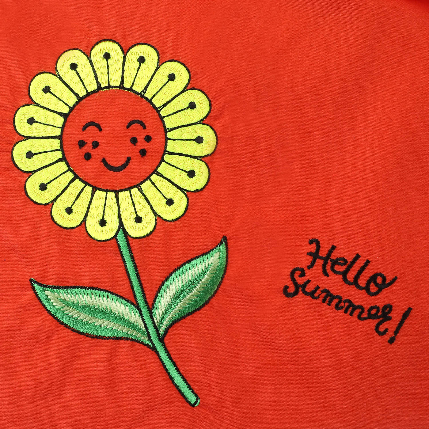 Infant Girls Cotton Embroidered Top Hello Summer - Orange