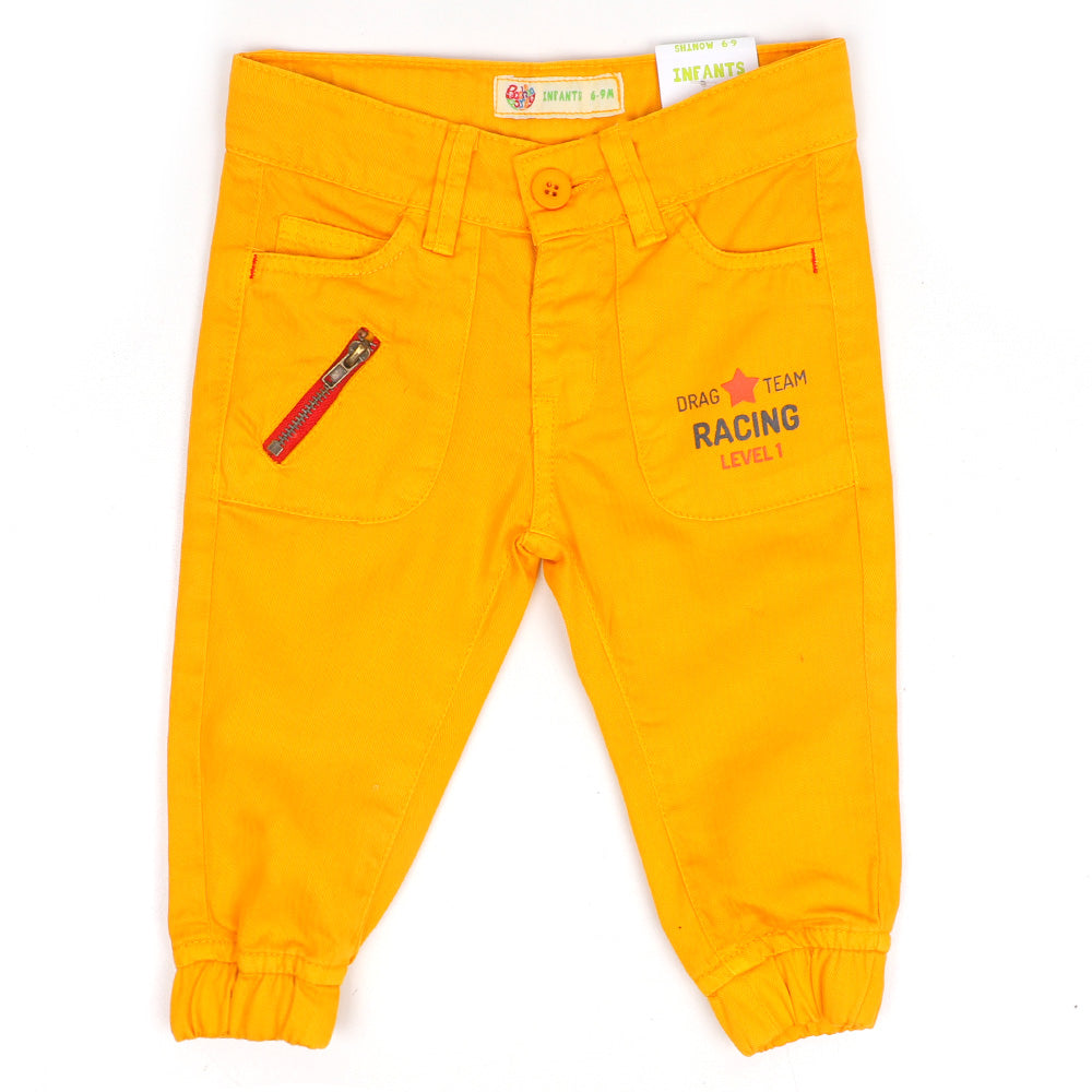 Infant Boys Pant Cotton Drag Team -Citrus