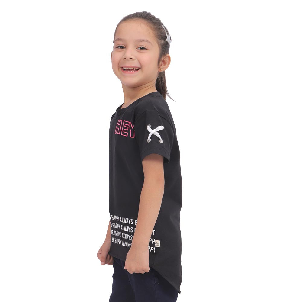 Girls T-Shirt Hey - BLACK