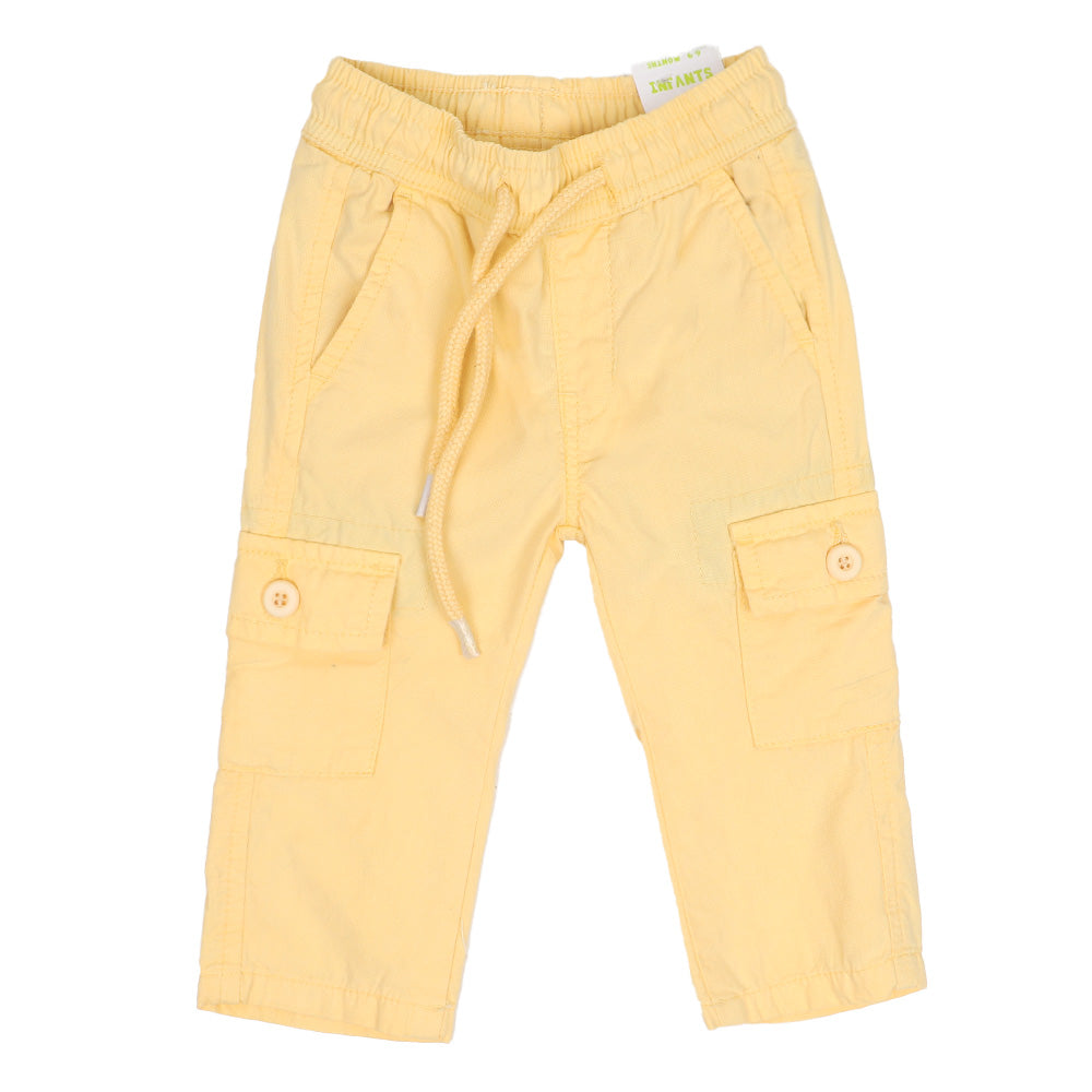 Infant Boys Pant Cotton 2in1 - Yellow