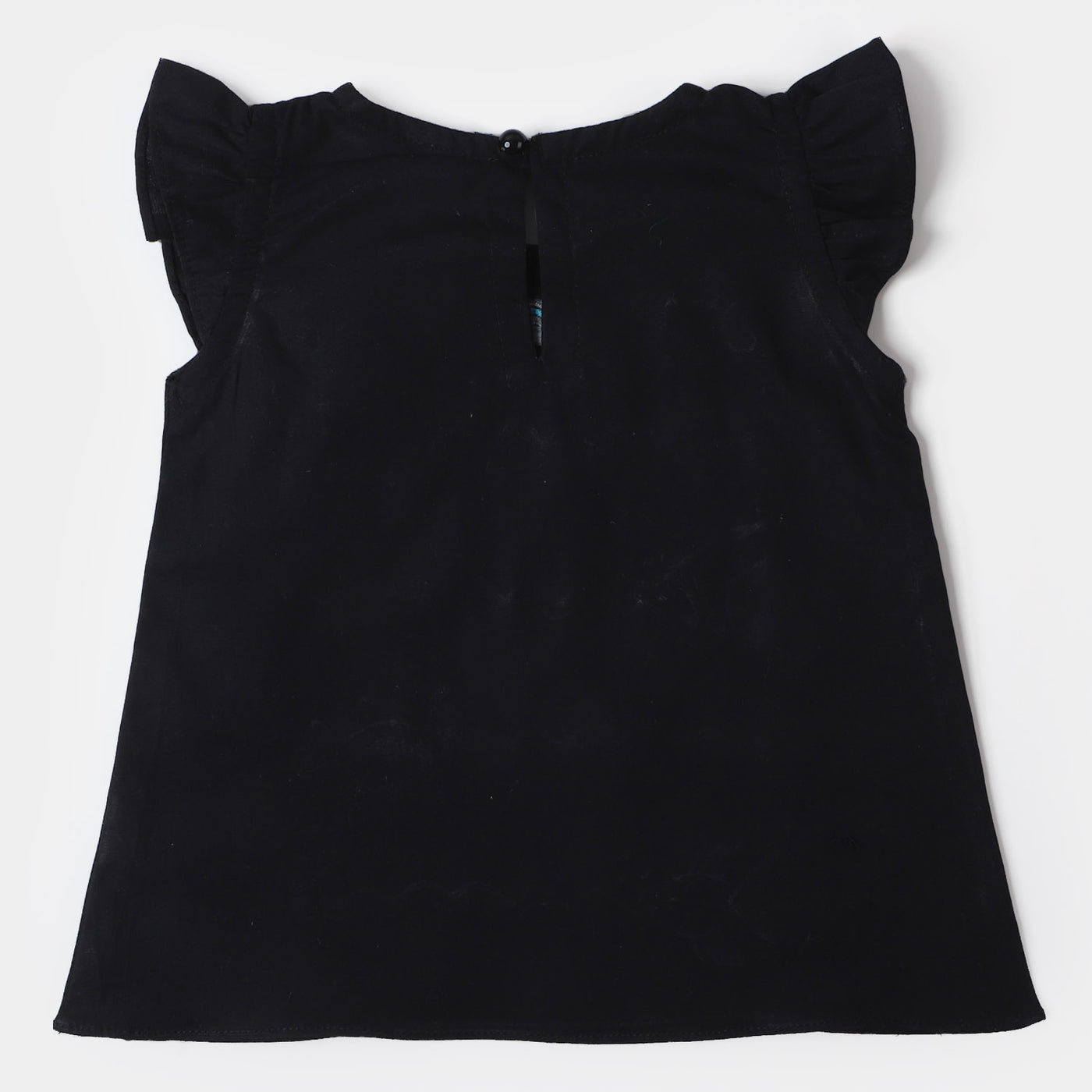 Infant Girls Cotton Embroidered Top Fishes - Black