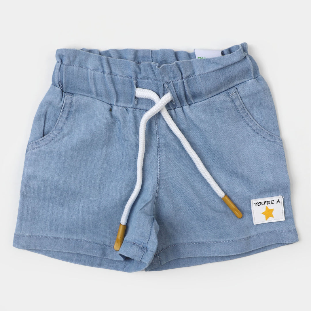 Infant Girls Denim Short You're A Star - Ice Blue