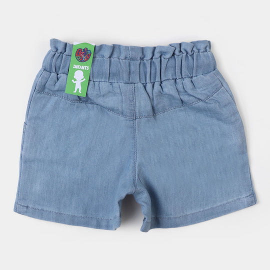 Infant Girls Denim Short You're A Star - Ice Blue