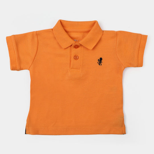 Infant Boys Cotton Basic Polo T-Shirt - Orange