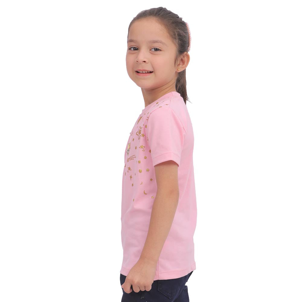 Girls T-Shirt H/S Stars - Pink A Boo