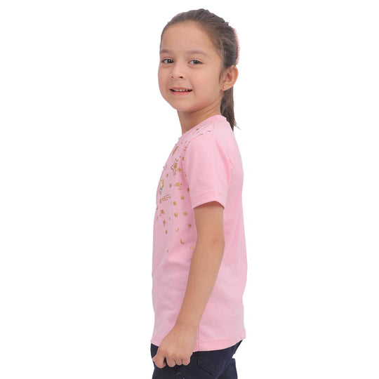 Girls T-Shirt H/S Stars - Pink A Boo