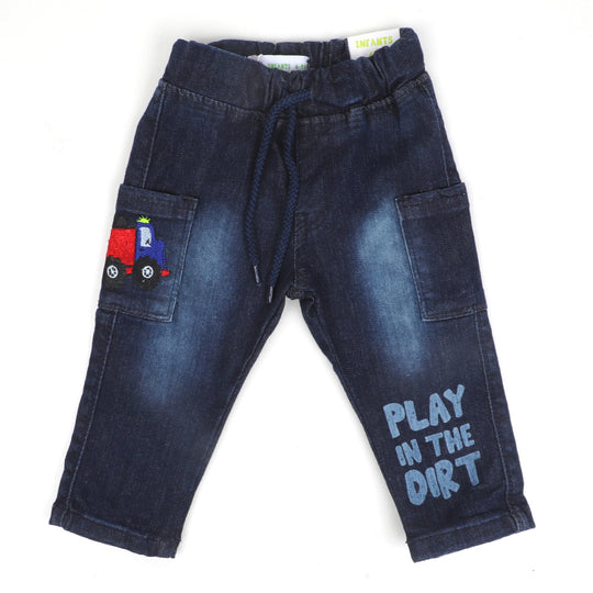 Infant Boys Pant Denim Play In The Dirt -DARK BLUE