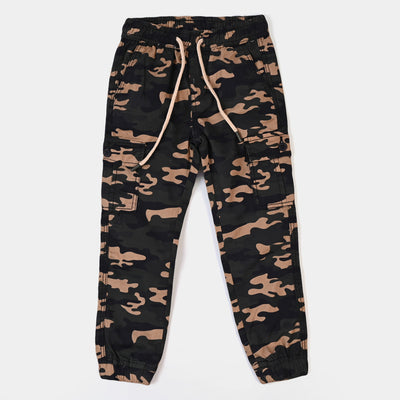 Teens Boys Cotton Pant - Camo Green