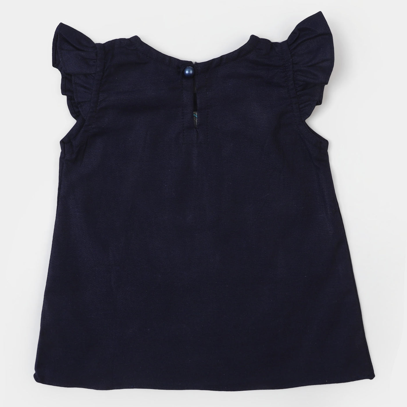 Infant Girls Cotton Embroidered Top Fishes - Navy