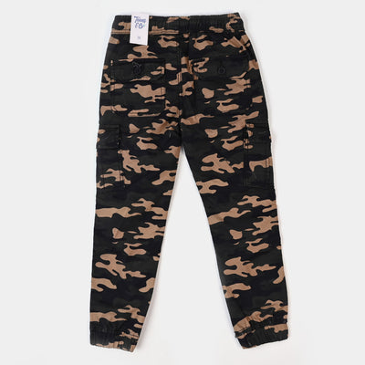 Teens Boys Cotton Pant - Camo Green