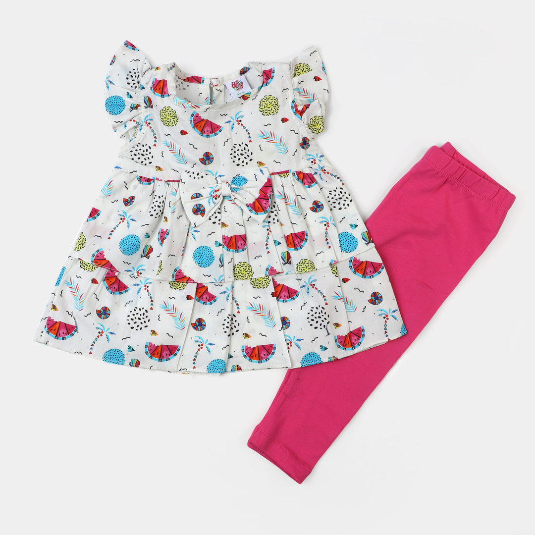 Infant Girls Woven 2Pcs Suit Summer - White