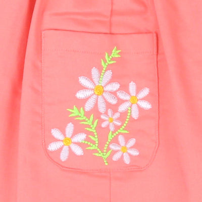 Girls Skirts Pockets Emb - Peach