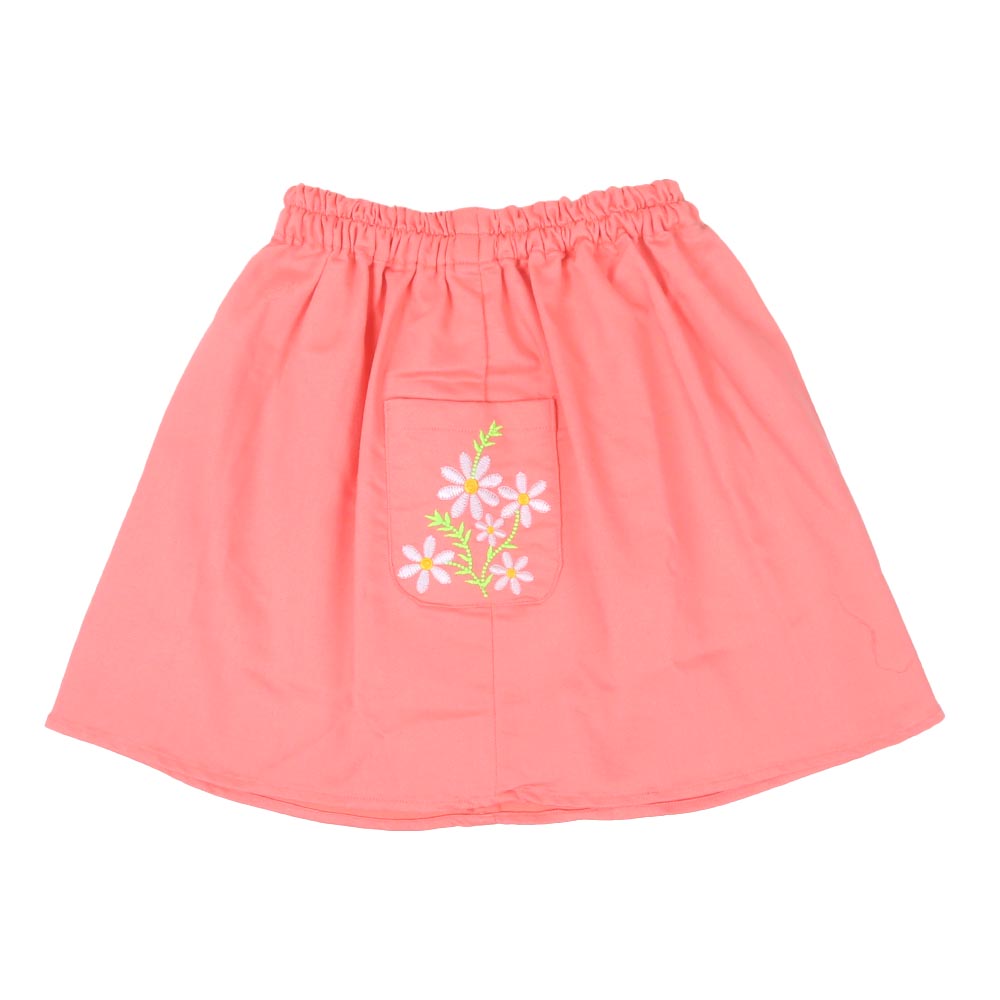 Girls Skirts Pockets Emb - Peach