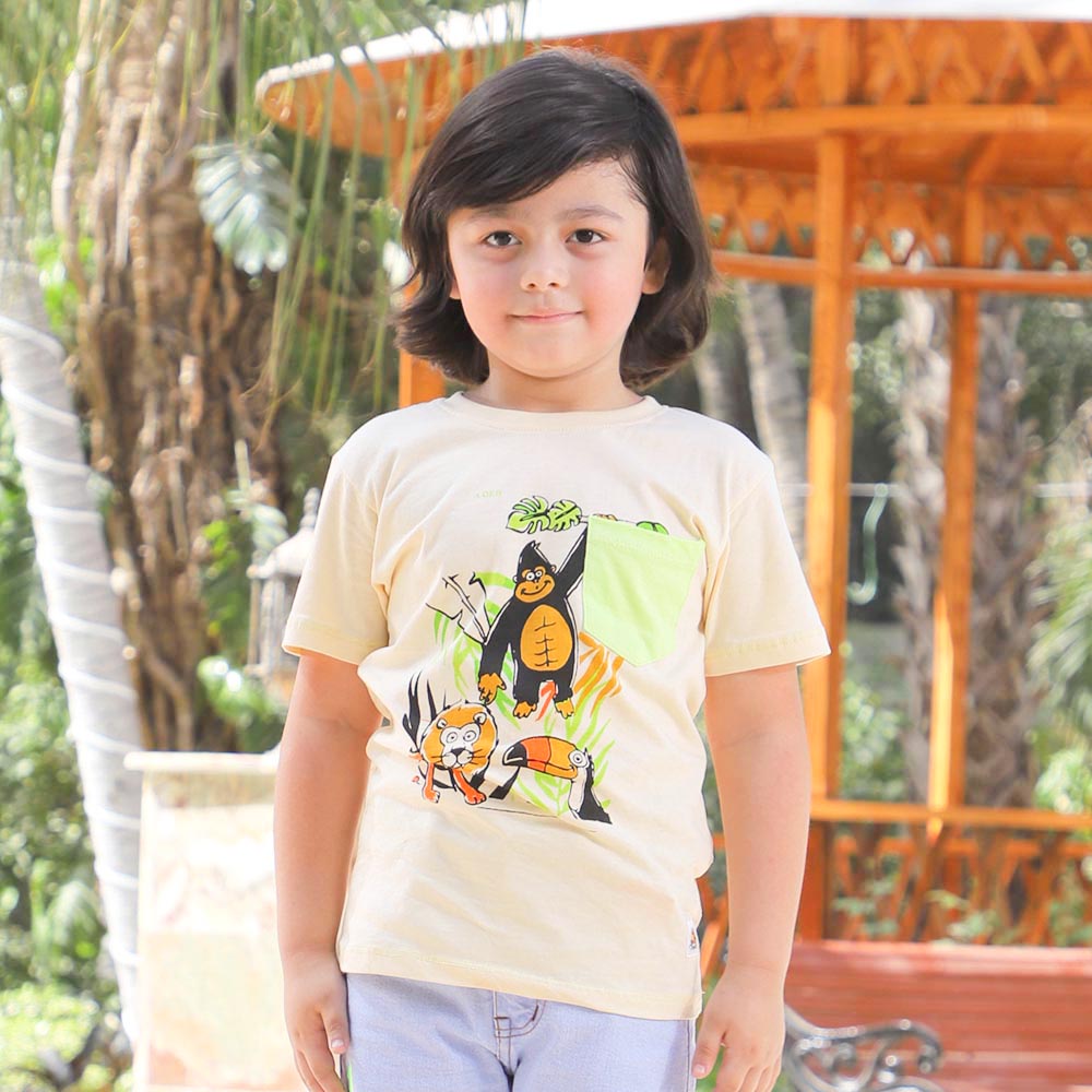 Boys T-Shirt H/S Lion - Cream