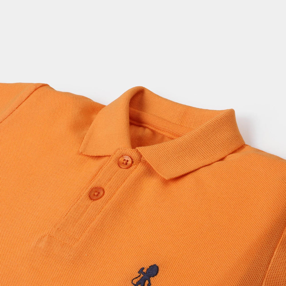 Boys Cotton Basic Polo T-Shirt - Orange