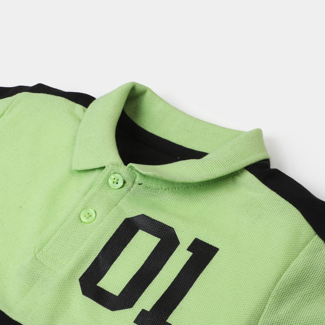 Boys Cotton Polo T-Shirt 01 - Sharp Green