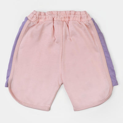 Girls Cotton Terry Short Character - Pink