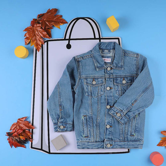 Basic Denim Jacket For Boys - Light Blue