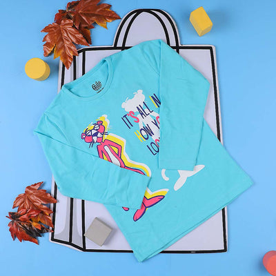Character T-Shirt For Girls - Blue
