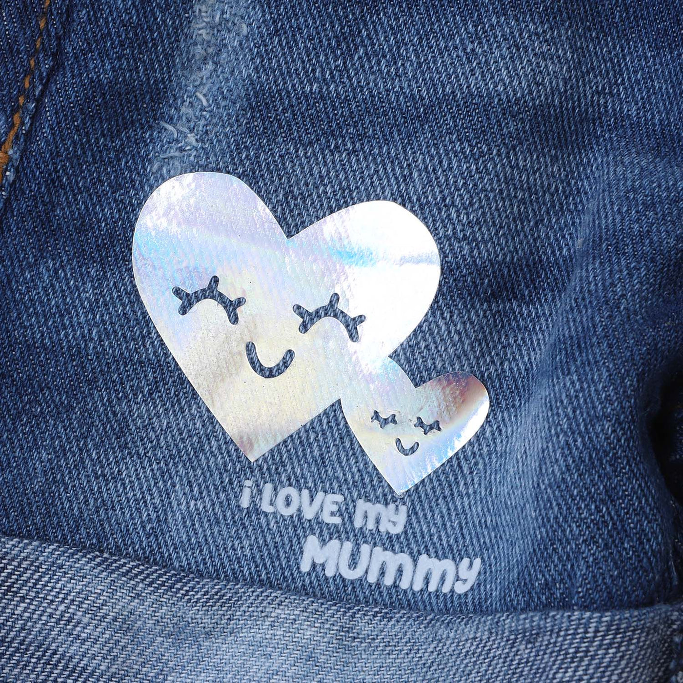 Infant Girls Denim Short I Love Mummy - Mid Blue