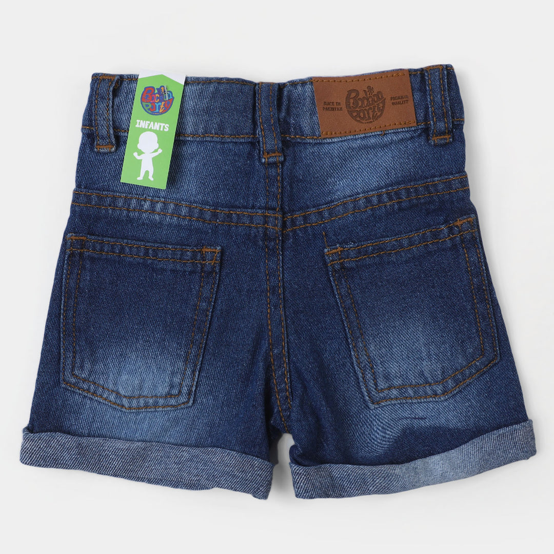 Infant Girls Denim Short I Love Mummy - Mid Blue