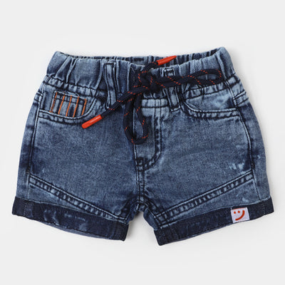 Infant Boys Denim Short Smile - Ice Blue