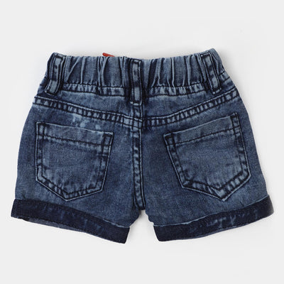 Infant Boys Denim Short Smile - Ice Blue