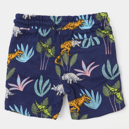 Infant Boys Knitted Short Tropical Dino - Navy Blue