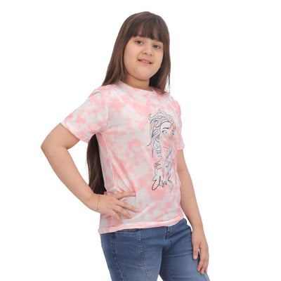 Girls T-Shirt H-S Tie Dye - Pink