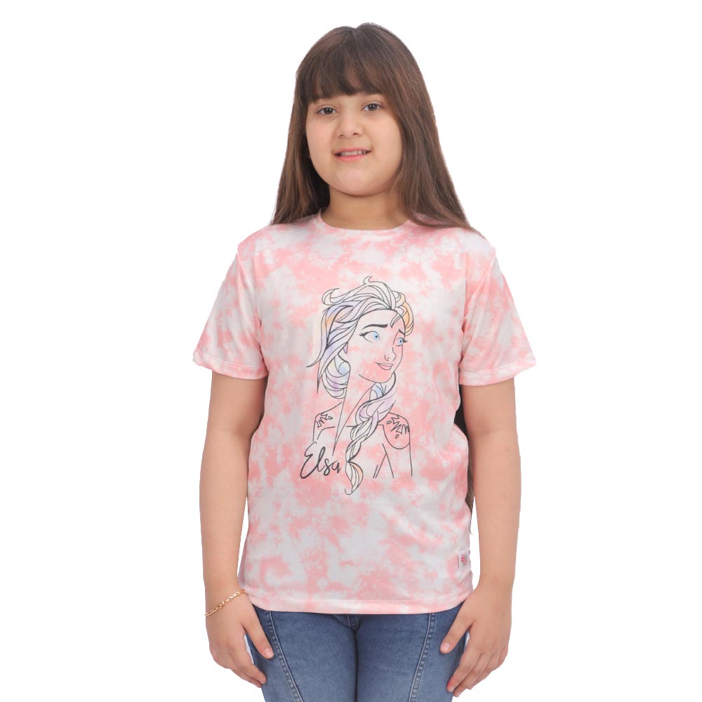 Girls T-Shirt H-S Tie Dye - Pink