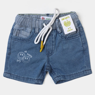 Infant Boys Denim Short Reverse Belt - LT.Blue