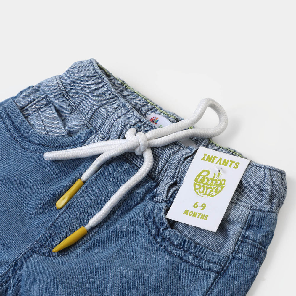 Infant Boys Denim Short Reverse Belt - LT.Blue