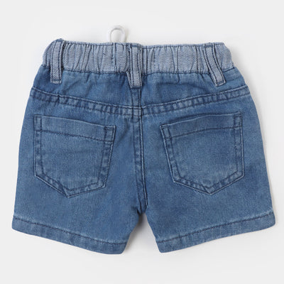 Infant Boys Denim Short Reverse Belt - LT.Blue