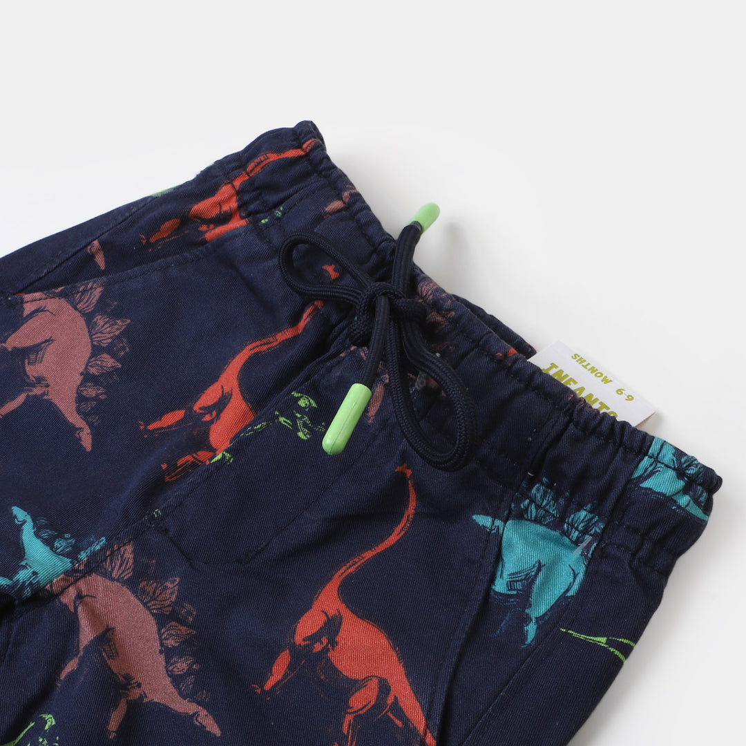 Infant Boys Cotton Short Dino Neon | Navy Blue