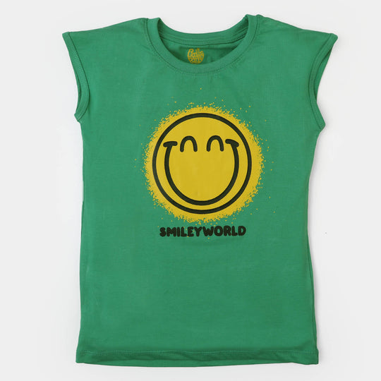 Boys Cotton Sando Smiley World | Holy Green