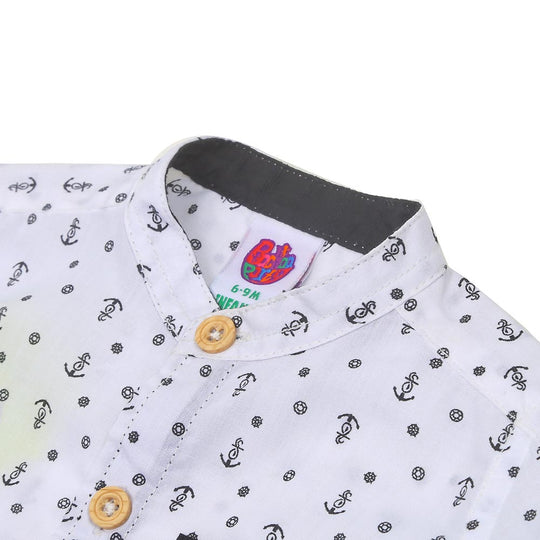 Infant Boys Shirt Printed Anchor - White Prin